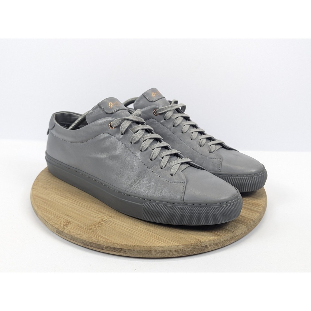 Mens 13 Goodman Brand Leather Shoes Gray Casual Sneakers Italy Minimalist